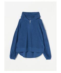 Smile cotton pile long slv hoody