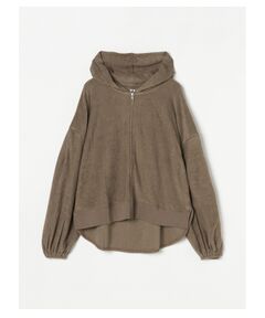 Smile cotton pile long slv hoody