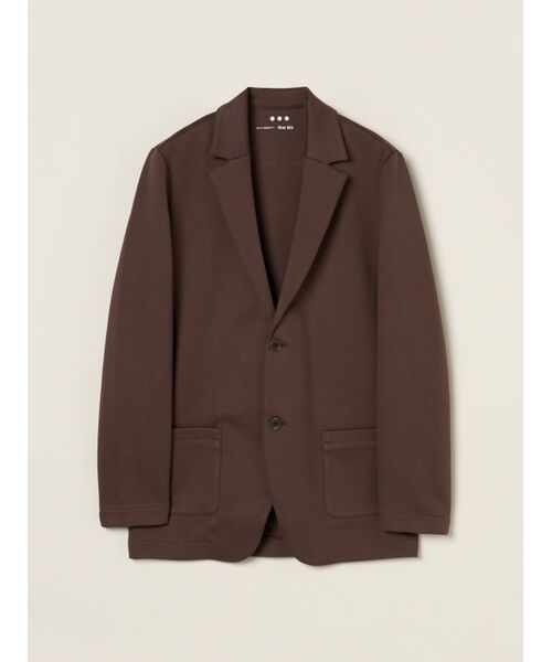 three dots / スリードッツ テーラードジャケット | Men's high gauge cardboard jacket（chocolate）