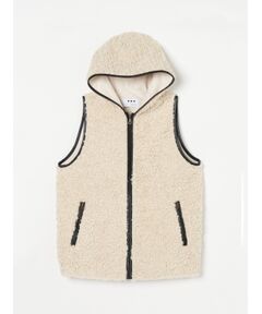 three dots / スリードッツ その他アウター | Poodle boa hoody vest