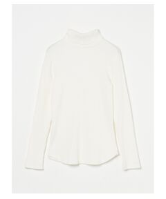 Pleats rib 2way l/s turtle neck