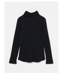 Pleats rib 2way l/s turtle neck