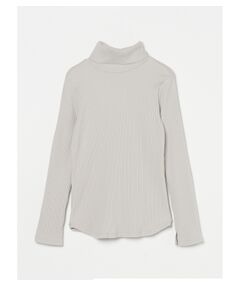 Pleats rib 2way l/s turtle neck