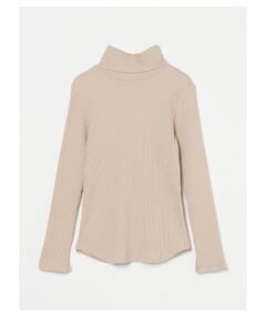 Pleats rib 2way l/s turtle neck