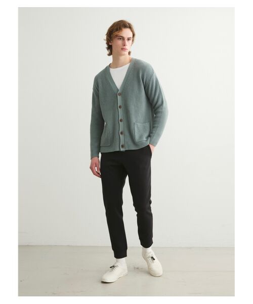 three dots / スリードッツ カーディガン・ボレロ | Men's cotton cashmere v neck cardigan | 詳細9