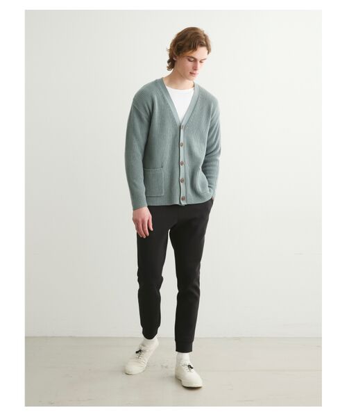 three dots / スリードッツ カーディガン・ボレロ | Men's cotton cashmere v neck cardigan | 詳細10