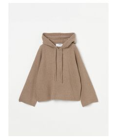 Washable wool cashmere hooded pullover