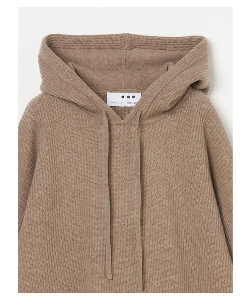 three dots / スリードッツ ニット・セーター | Washable wool cashmere hooded pullover | 詳細2
