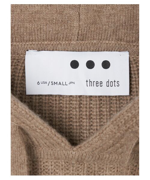 three dots / スリードッツ ニット・セーター | Washable wool cashmere hooded pullover | 詳細3