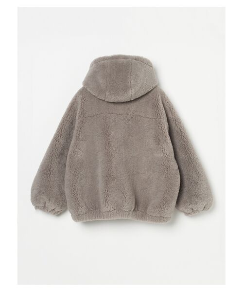 three dots / スリードッツ その他アウター | Upcycled eco fur hoody coat | 詳細1