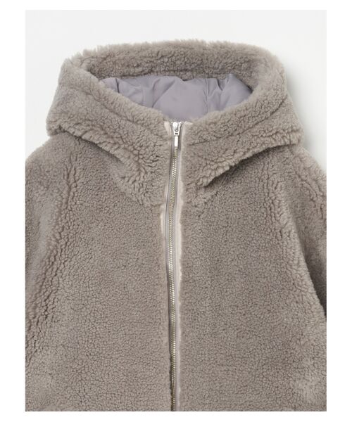 three dots / スリードッツ その他アウター | Upcycled eco fur hoody coat | 詳細2