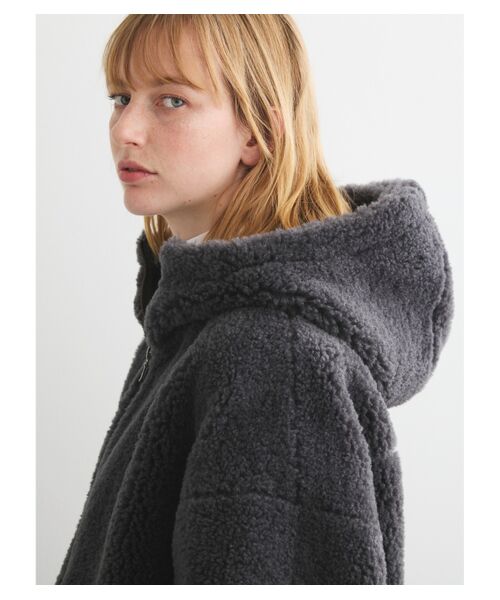 three dots / スリードッツ その他アウター | Upcycled eco fur hoody coat | 詳細8