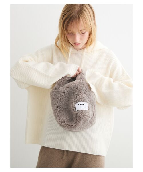 three dots / スリードッツ ショルダーバッグ | Upcycled eco fur mini tote bag | 詳細6