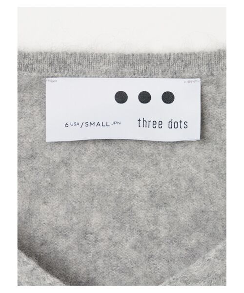 three dots / スリードッツ ニット・セーター | Fur cashmere l/s v neck pullover | 詳細3