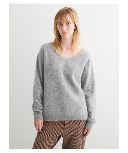 three dots / スリードッツ ニット・セーター | Fur cashmere l/s v neck pullover | 詳細6