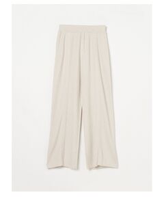 Wool outfit semi wide slit pant