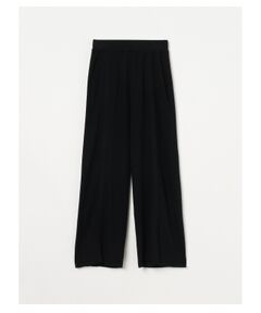 Wool outfit semi wide slit pant