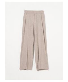 Wool outfit semi wide slit pant