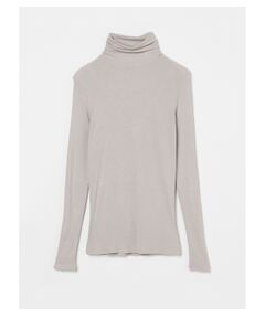 three dots / スリードッツ ニット・セーター | Light weight rib l/s turtle neck
