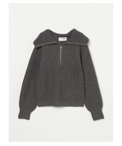 Bulky sweater l/s half zip po