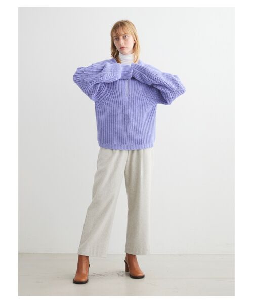 three dots / スリードッツ ニット・セーター | Bulky sweater l/s half zip po | 詳細10