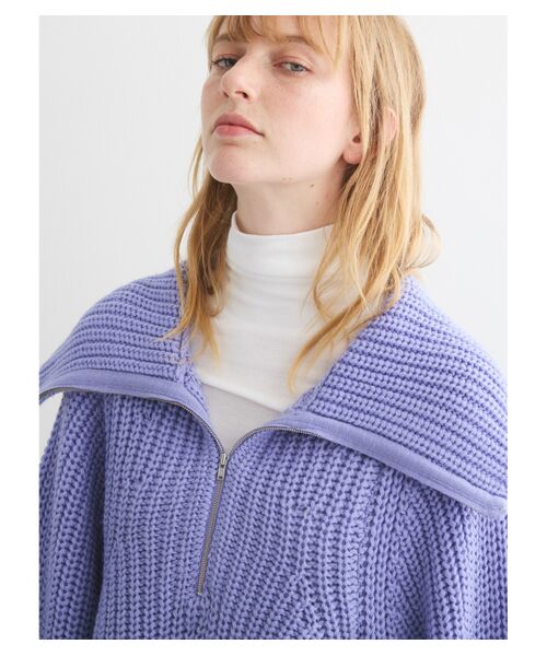 three dots / スリードッツ ニット・セーター | Bulky sweater l/s half zip po | 詳細8