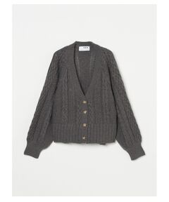 Bulky sweater l/s cable cardy