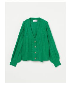 Bulky sweater l/s cable cardy