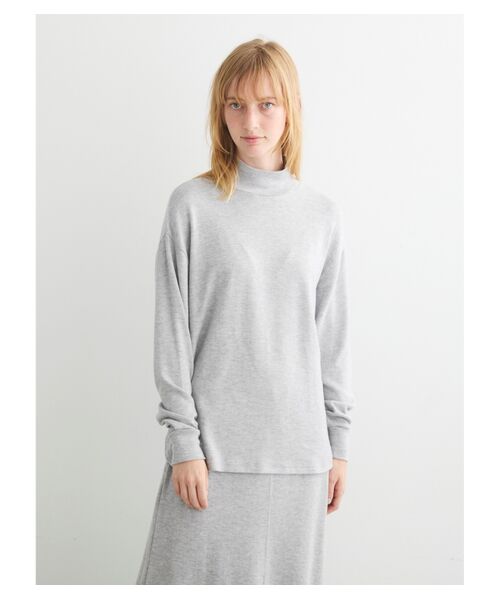 three dots / スリードッツ ニット・セーター | Brushed sweater stand neck tee | 詳細6