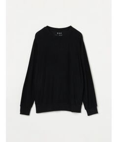 Brushed sweater simple crew neck