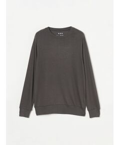 Brushed sweater simple crew neck