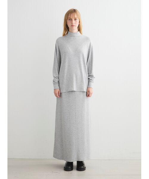 three dots / スリードッツ スカート | Brushed sweater a-line longskirt | 詳細9