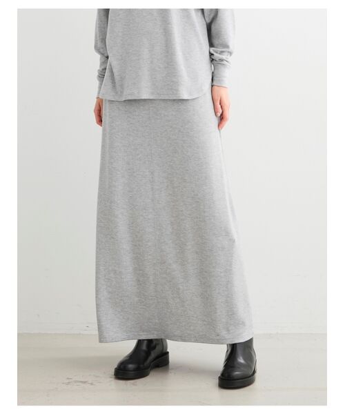 three dots / スリードッツ スカート | Brushed sweater a-line longskirt | 詳細6