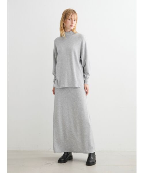 three dots / スリードッツ スカート | Brushed sweater a-line longskirt | 詳細8