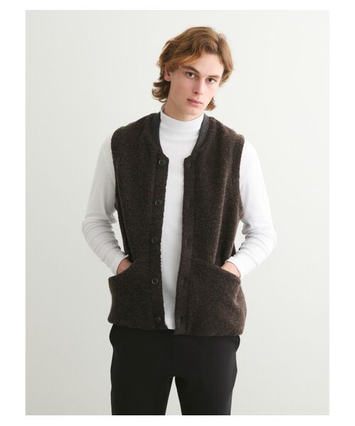 three dots / スリードッツ その他トップス | Men's recycled pile vest | 詳細6