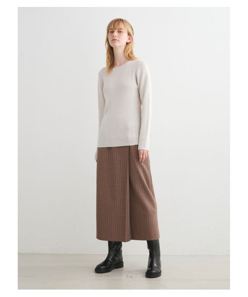 three dots / スリードッツ スカート | Stretch tweed clasic skirt | 詳細8