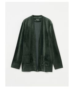three dots / スリードッツ カーディガン・ボレロ | Men's modal wool velor cardigan