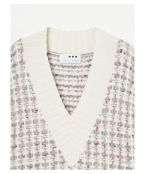 three dots / スリードッツ ニット・セーター | Color tweedy sweater loose vest | 詳細2