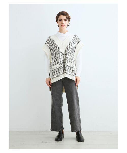 three dots / スリードッツ ニット・セーター | Color tweedy sweater loose vest | 詳細10