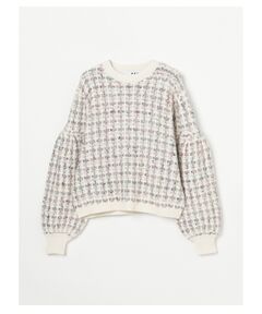 Color tweedy sweater l/spullover