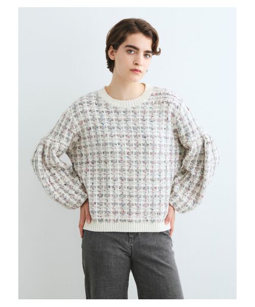 three dots / スリードッツ ニット・セーター | Color tweedy sweater l/spullover | 詳細7