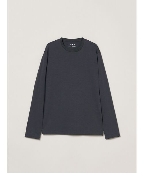 three dots / スリードッツ Tシャツ | Men's powdery cotton crew neck(charcoal)