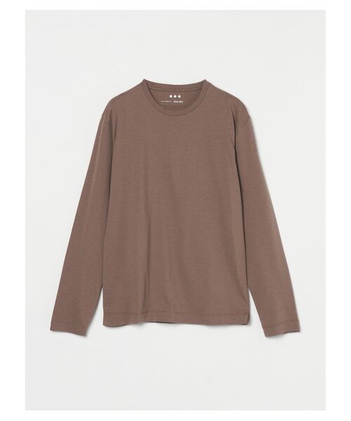 three dots / スリードッツ Tシャツ | Men's powdery cotton crew neck（sepia brown）