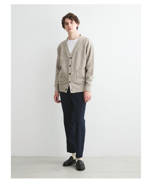 three dots / スリードッツ カーディガン・ボレロ | Men's cotton yak v neck cardigan | 詳細9