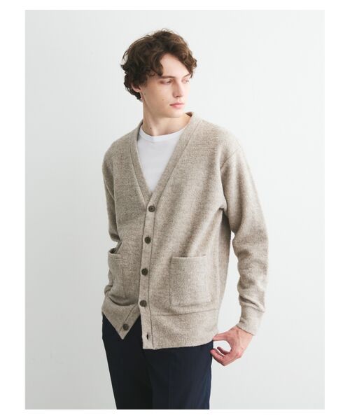 three dots / スリードッツ カーディガン・ボレロ | Men's cotton yak v neck cardigan | 詳細7