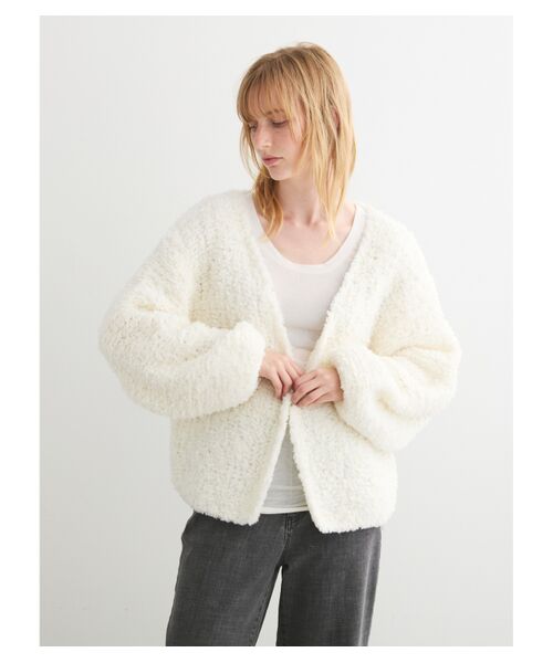 three dots / スリードッツ ニット・セーター | Hand knited jacket | 詳細6