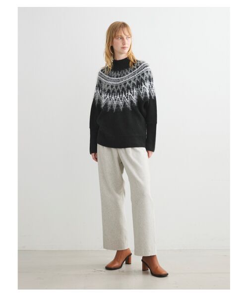 three dots / スリードッツ ニット・セーター | Jaguard sweater dolman sweater | 詳細10