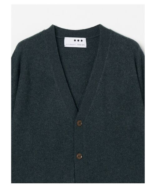three dots / スリードッツ ニット・セーター | Men's recycled cashmere cardigan | 詳細2