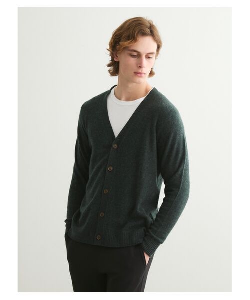 three dots / スリードッツ ニット・セーター | Men's recycled cashmere cardigan | 詳細6
