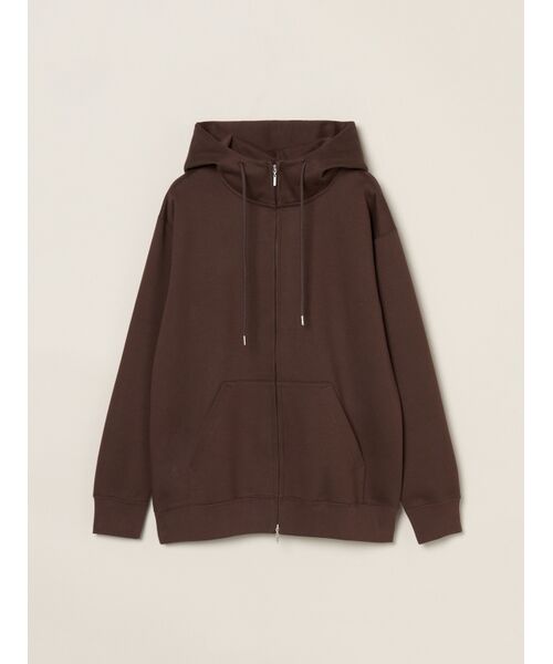 three dots / スリードッツ パーカー | Men's cardboard sweat zip hoody（chocolate）